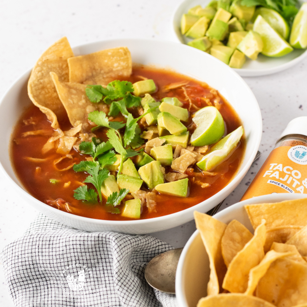 Mexican-Inspired Tortilla Soup | Balanced Bites