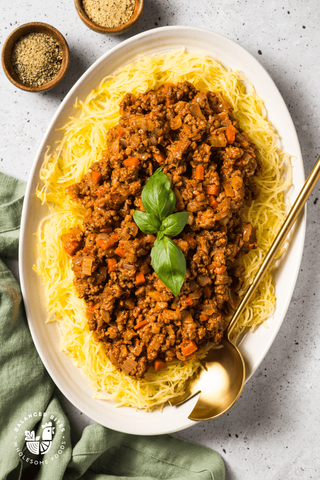 Traditional Spaghetti Squash Bolognese Balanced Bites