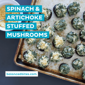 Spinach Artichoke Stuffed Mushrooms | Balanced Bites | Diane Sanfilippo