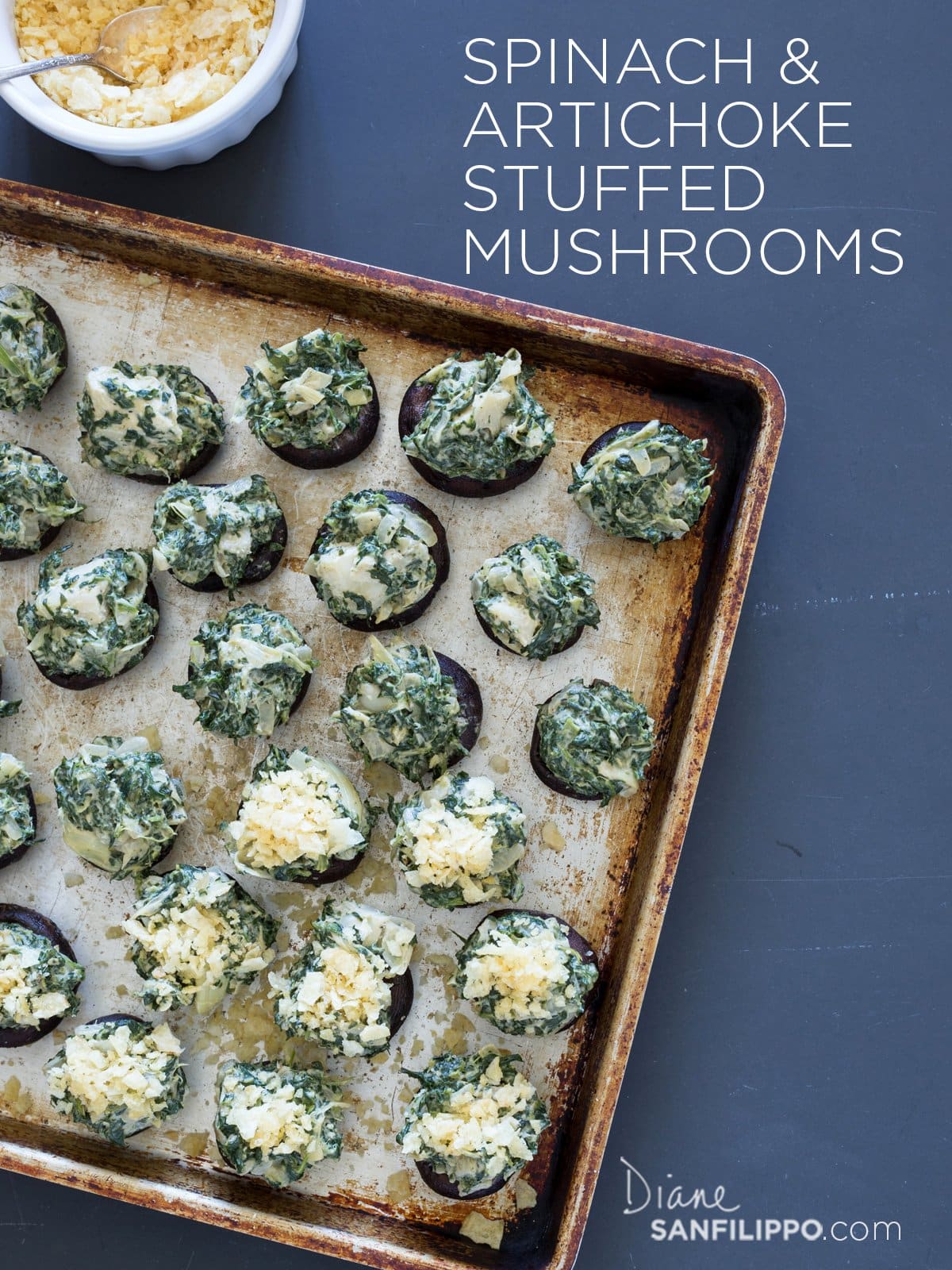 Spinach Artichoke Stuffed Mushrooms | Balanced Bites | Diane Sanfilippo