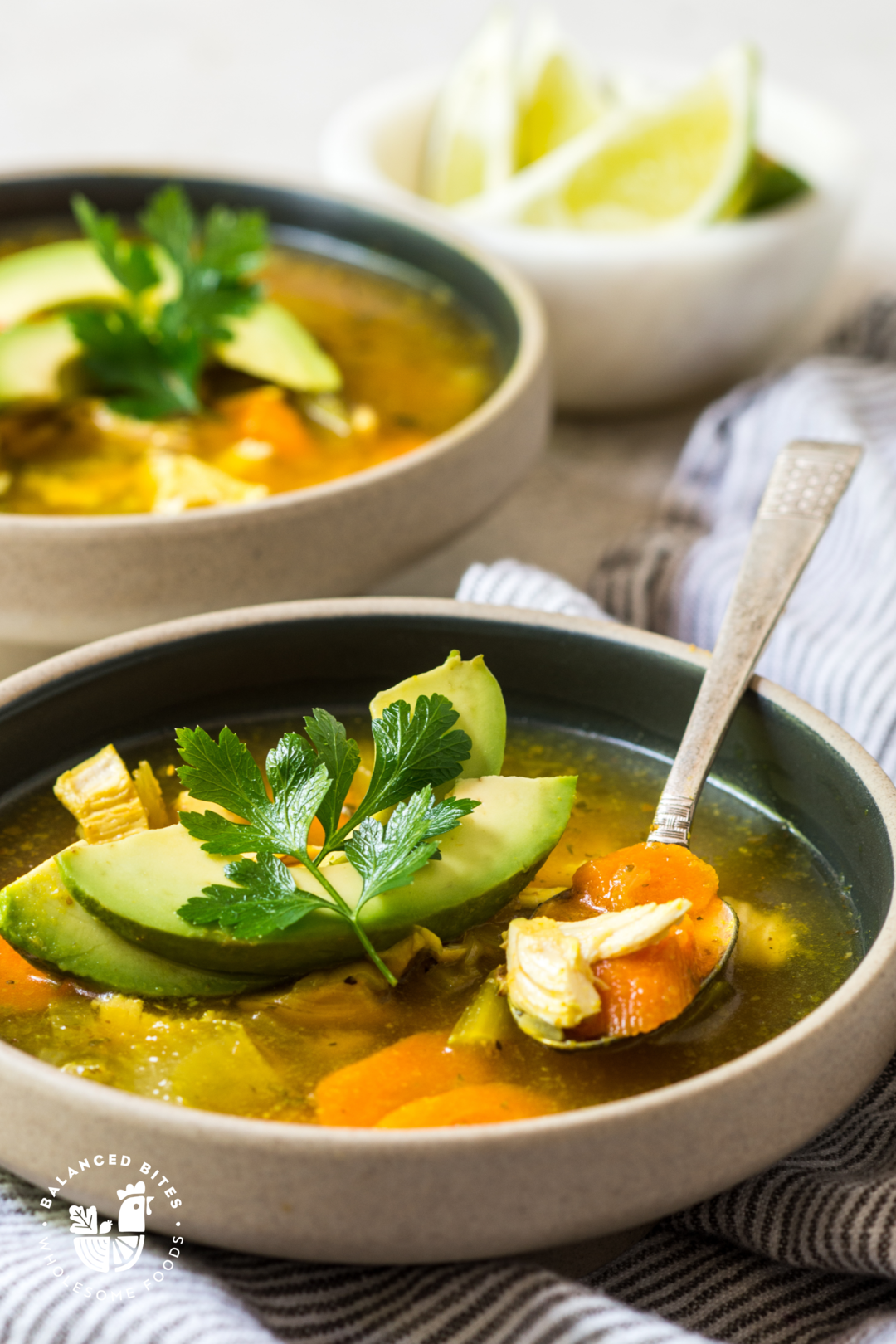 Mexican Chicken & Avocado Soup | Balanced Bites