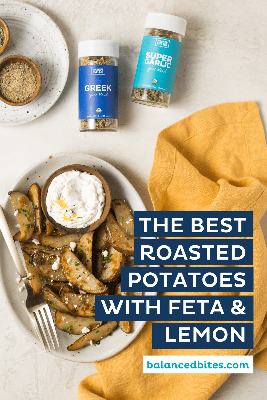 Roasted Potatoes with Feta & Lemon | Balanced Bites